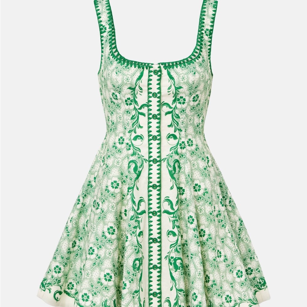 Alemais Green Mini Dress Uk 4, US 0 - Picture 4 of 6